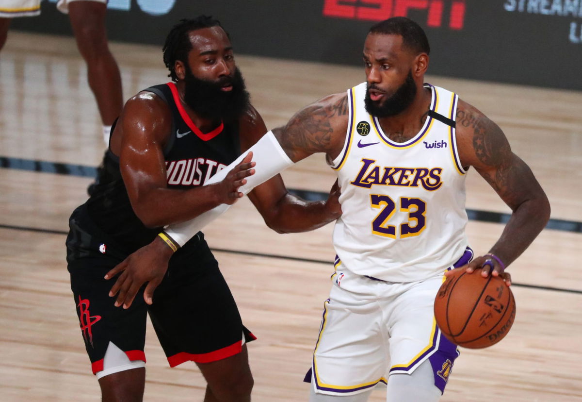 WATCH: LeBron James and James Harden Share a Heartwarming Gesture After  Game 5 - EssentiallySports