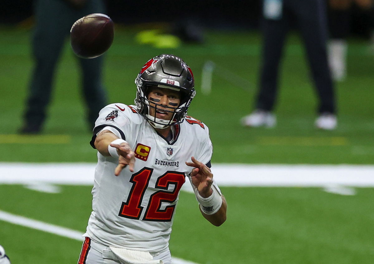 Tom Brady throws in Sunday's opening weekend loss to New Orleans Saints