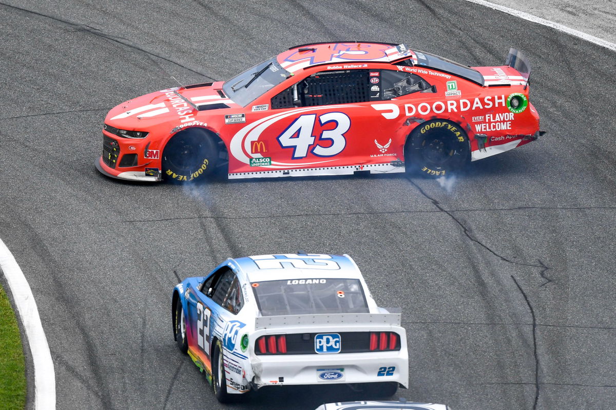 Watch When Bubba Wallace Threw Water In Alex Bowman S Face At The Charlotte Roval Essentiallysports