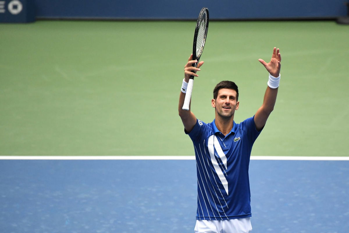 Novak Djokovic celebrates