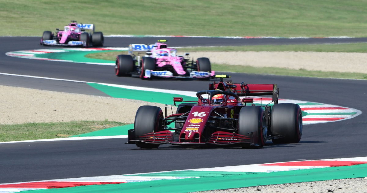 Charles Leclerc Ahead Of The Racing Point cars