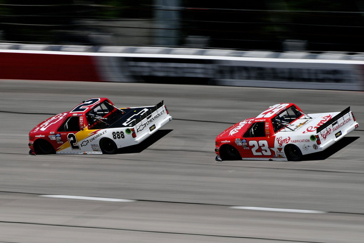 Sheldon Creed during a NASCAR Truck Series race