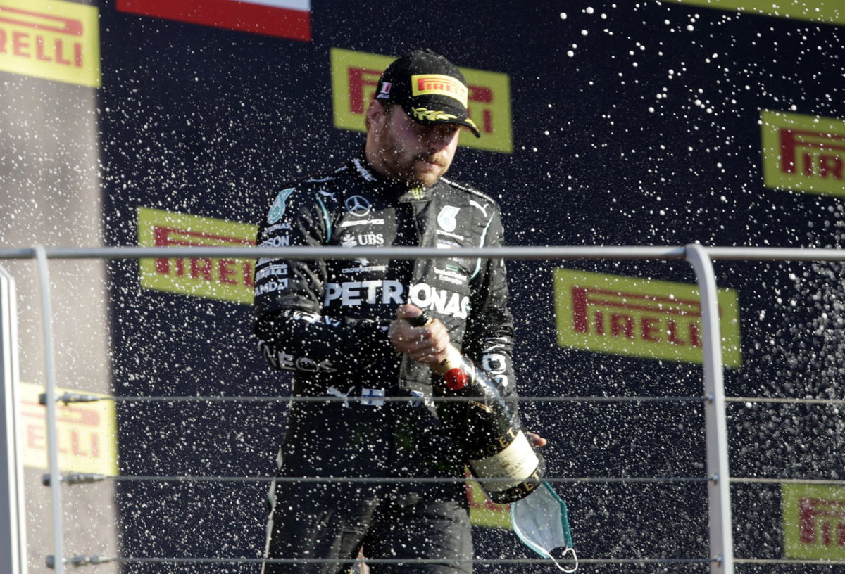 Valtteri Bottas Celebrates At The Tuscan GP