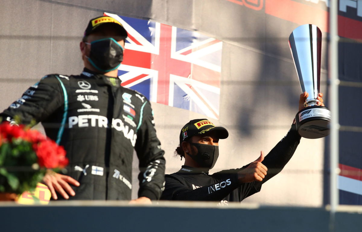 Lewis Hamilton Celebrates His Tuscan GP Win
