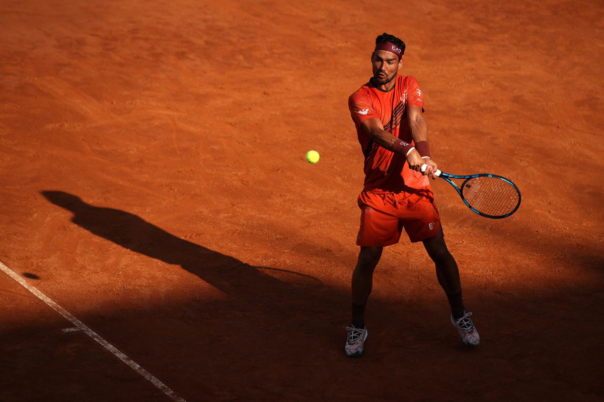 Fabio Fognini in action