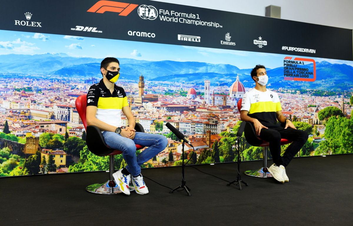 Esteban Ocon and Daniel Ricciardo at Tuscan Grand Prix