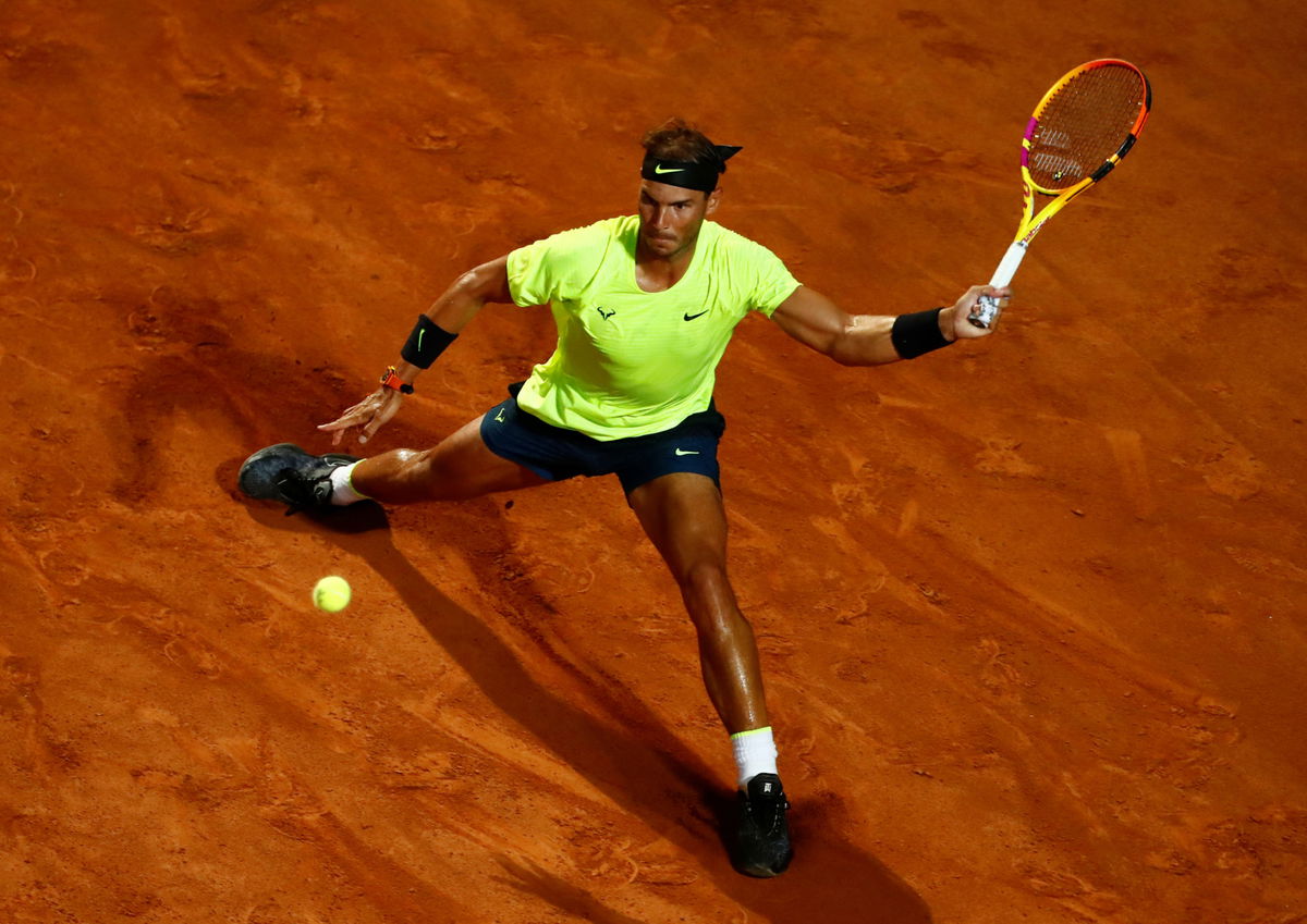Rafael Nadal in action at the Italian Open 2020