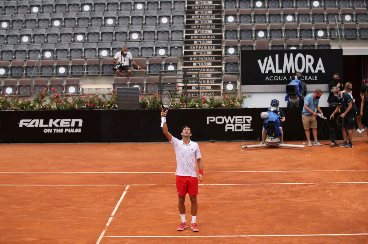 Novak Djokovic at the 2020 Italian Open