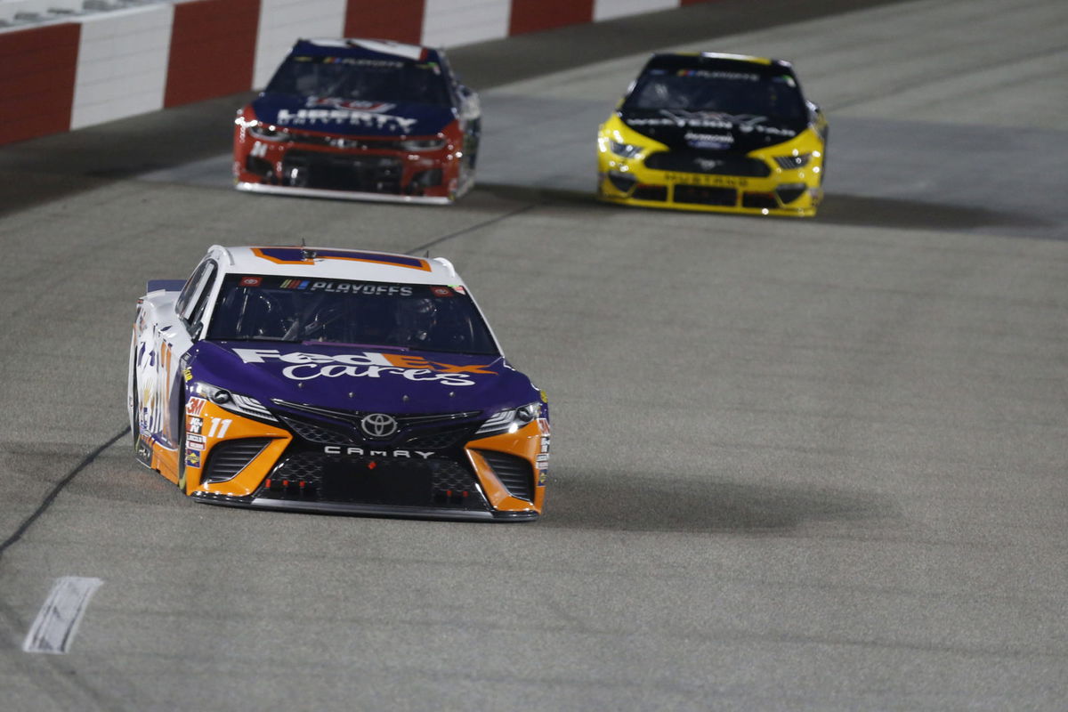 Denny Hamlin in action in NASCAR Cup Series