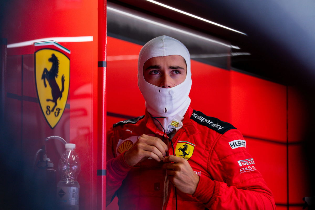 Charles Leclerc In The Ferrari Garage