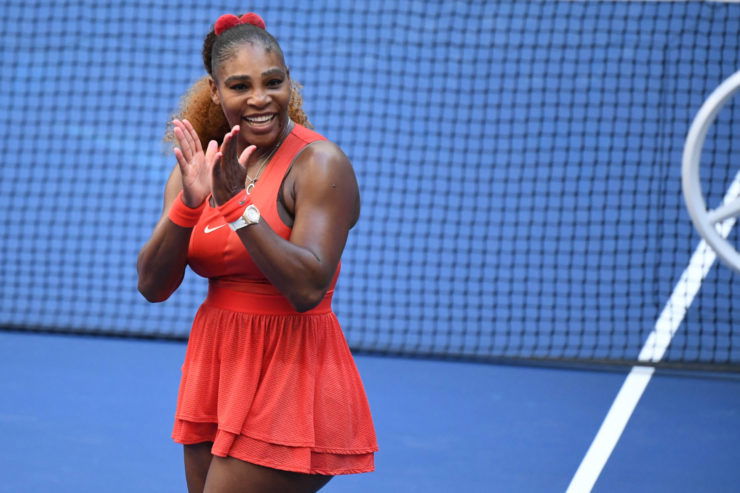 Serena Williams smiling at US Open 2020