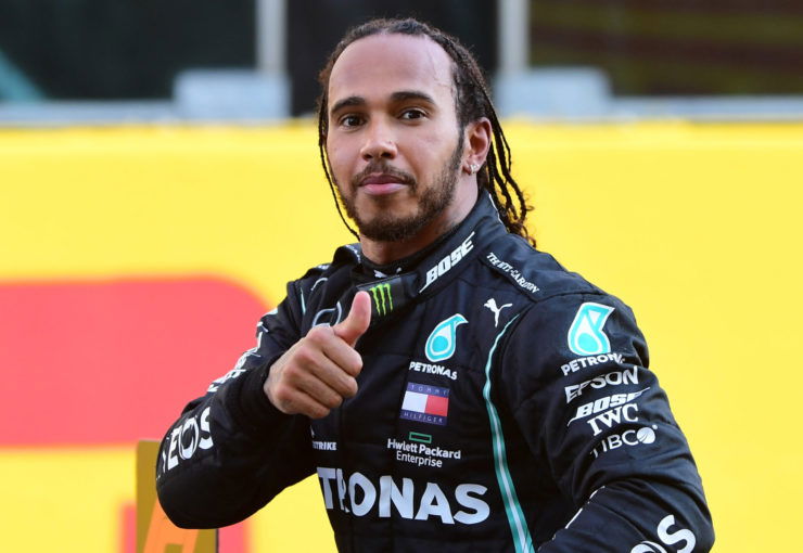 Lewis Hamilton Celebrates Tuscan GP WIn