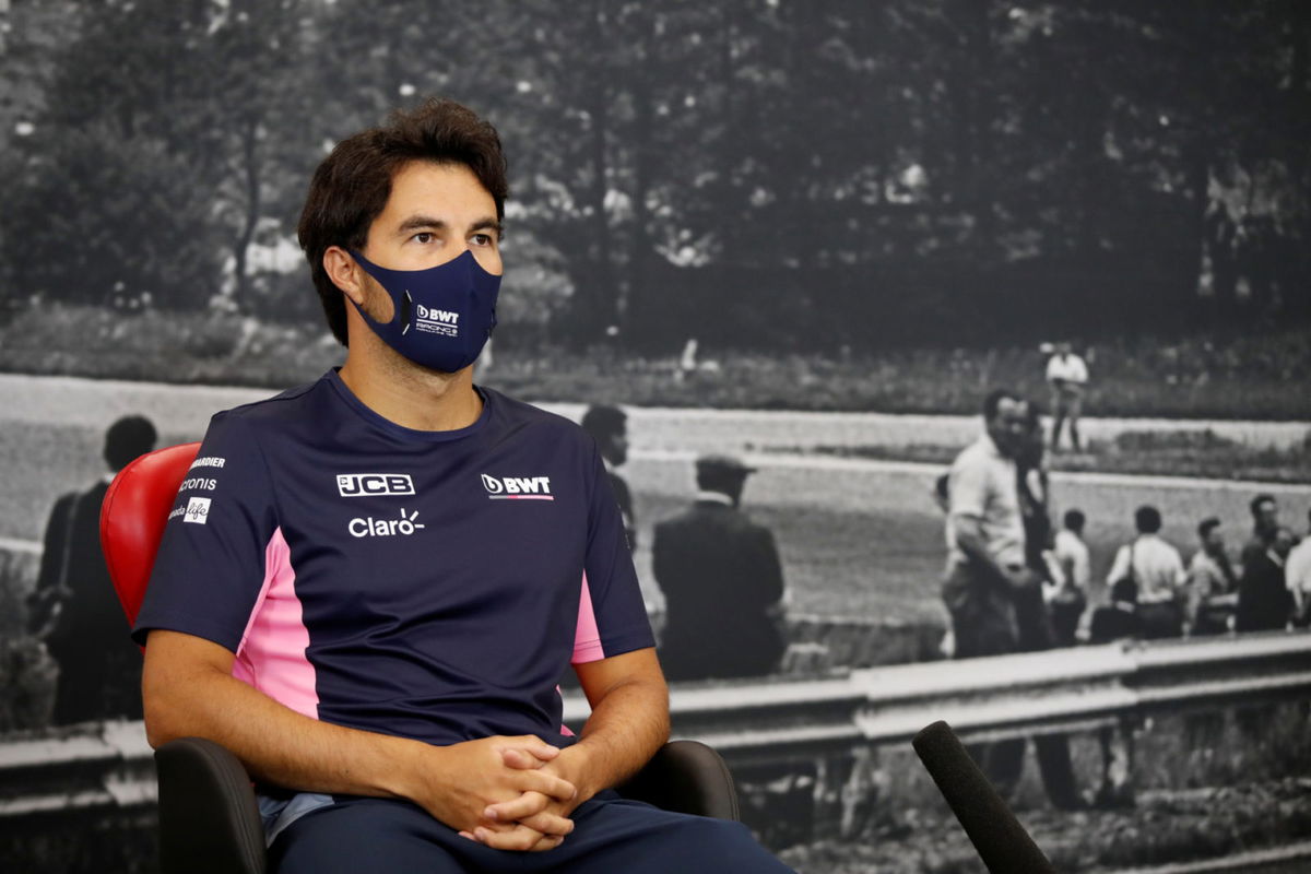 Sergio Perez during press conference at Belgian Grand Prix 2020
