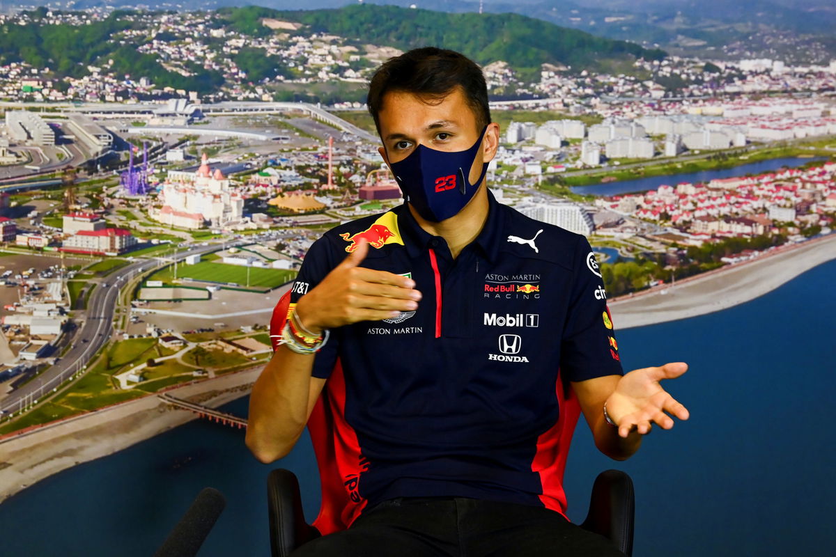 Alex Albon During The Russian GP Press Conference