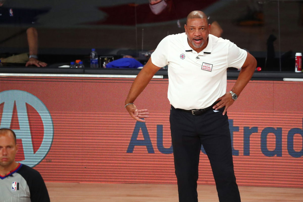 Philadelp head coach Doc Rivers during NBA Playoffs 2020