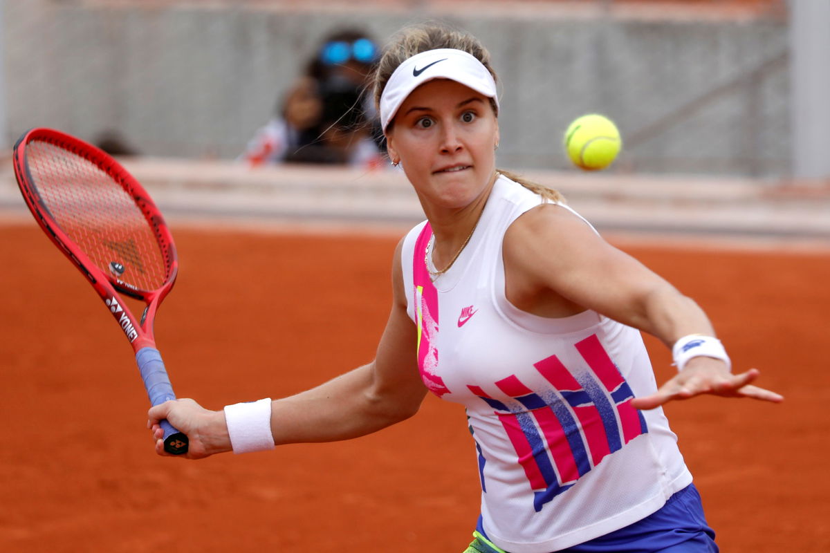 Eugenie Bouchard in action during the French Open 2020