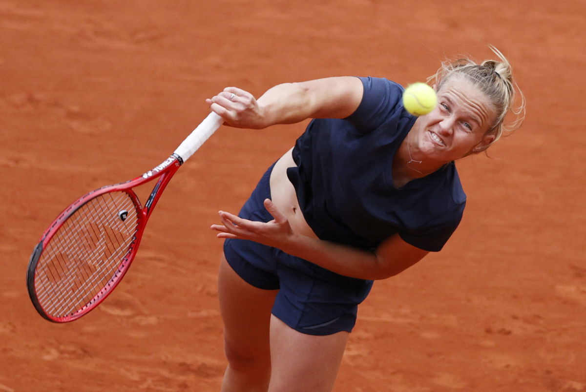 Fiona Ferro in action in the French Open 2020
