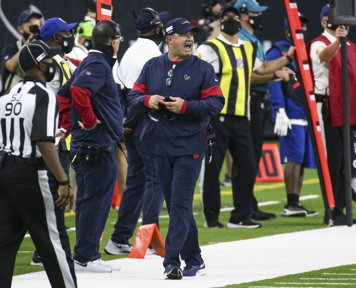 Houston Texans head coach Bill O'Brien pictured on the sidelines during the Week Two loss to Baltimore Ravens.