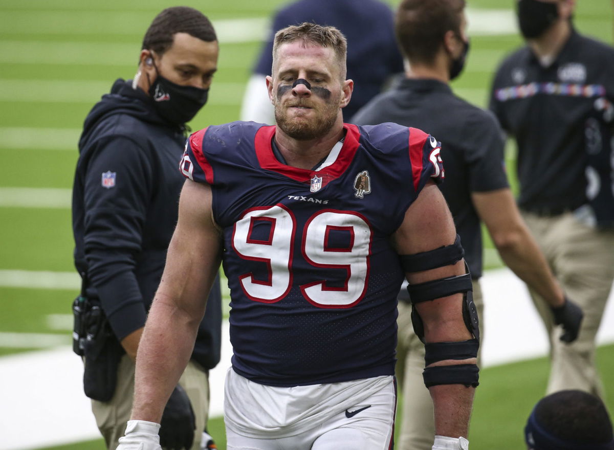 Houston Texans defensive end JJ Watt pictured against the Minnesota Vikings in Week Four.