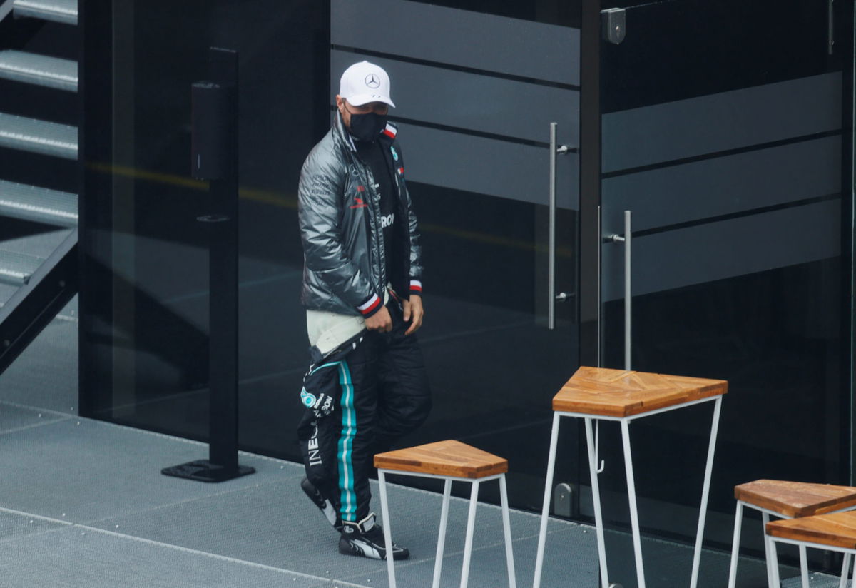 Mercedes' Valtteri Bottas before the start of practice at Eifel Grand Prix 2020