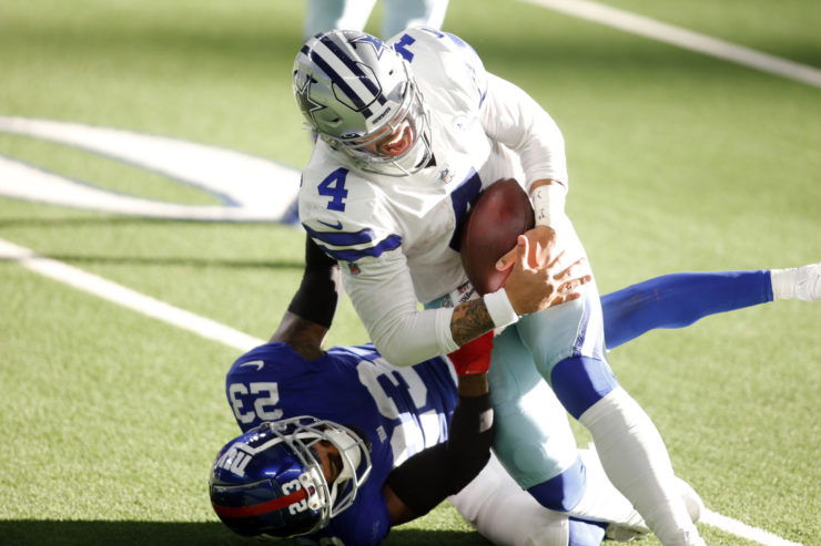 Dallas Cowboys quarterback Dak Prescott suffers an ankle fracture against New York Giants in Week Five.