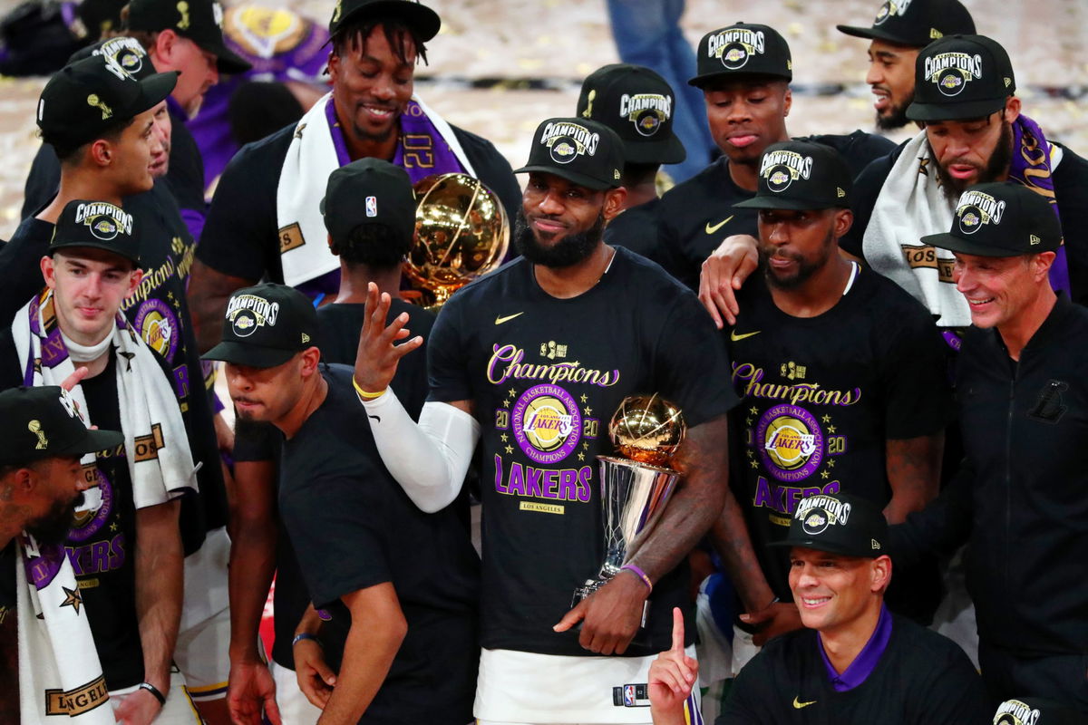 lebron holding trophy