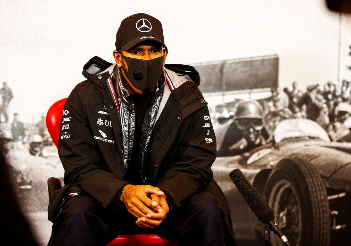 Lewis Hamilton during the Eifel GP Press Conference