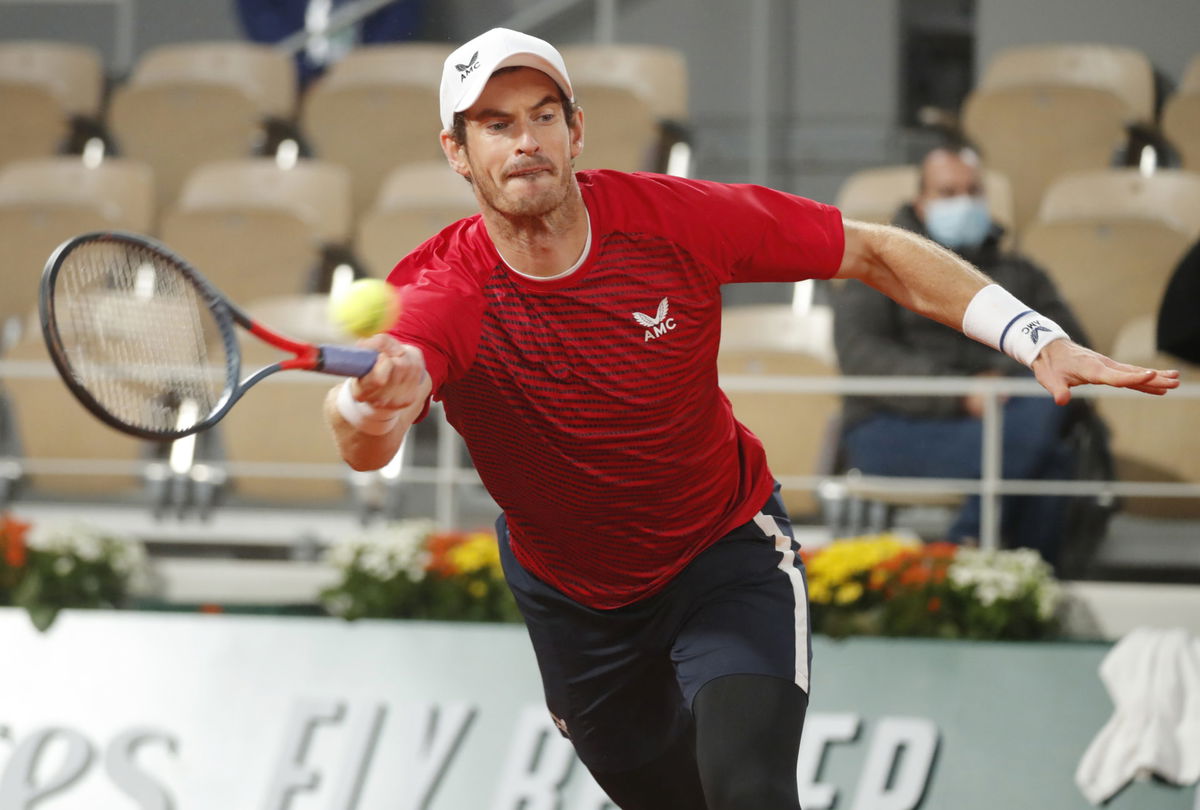 Andy Murray in action in the French Open 2020