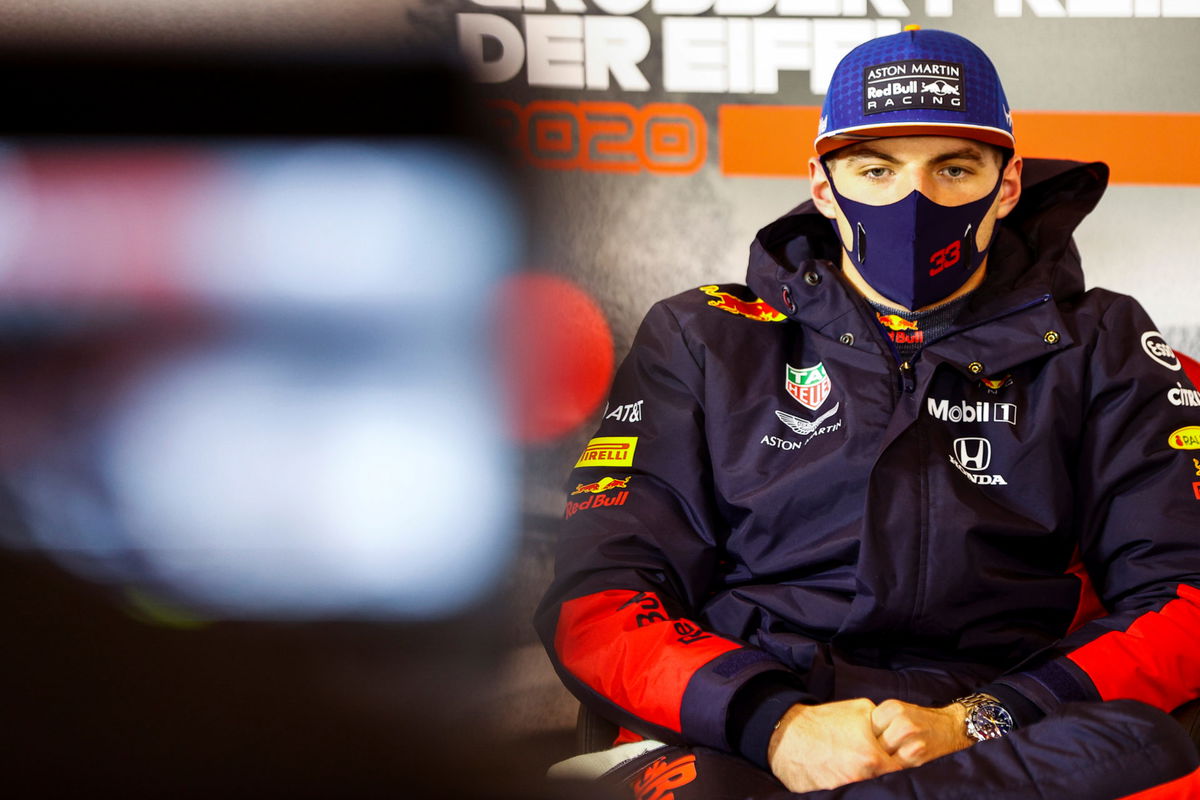 Max Verstappen during the Eifel GP press conference