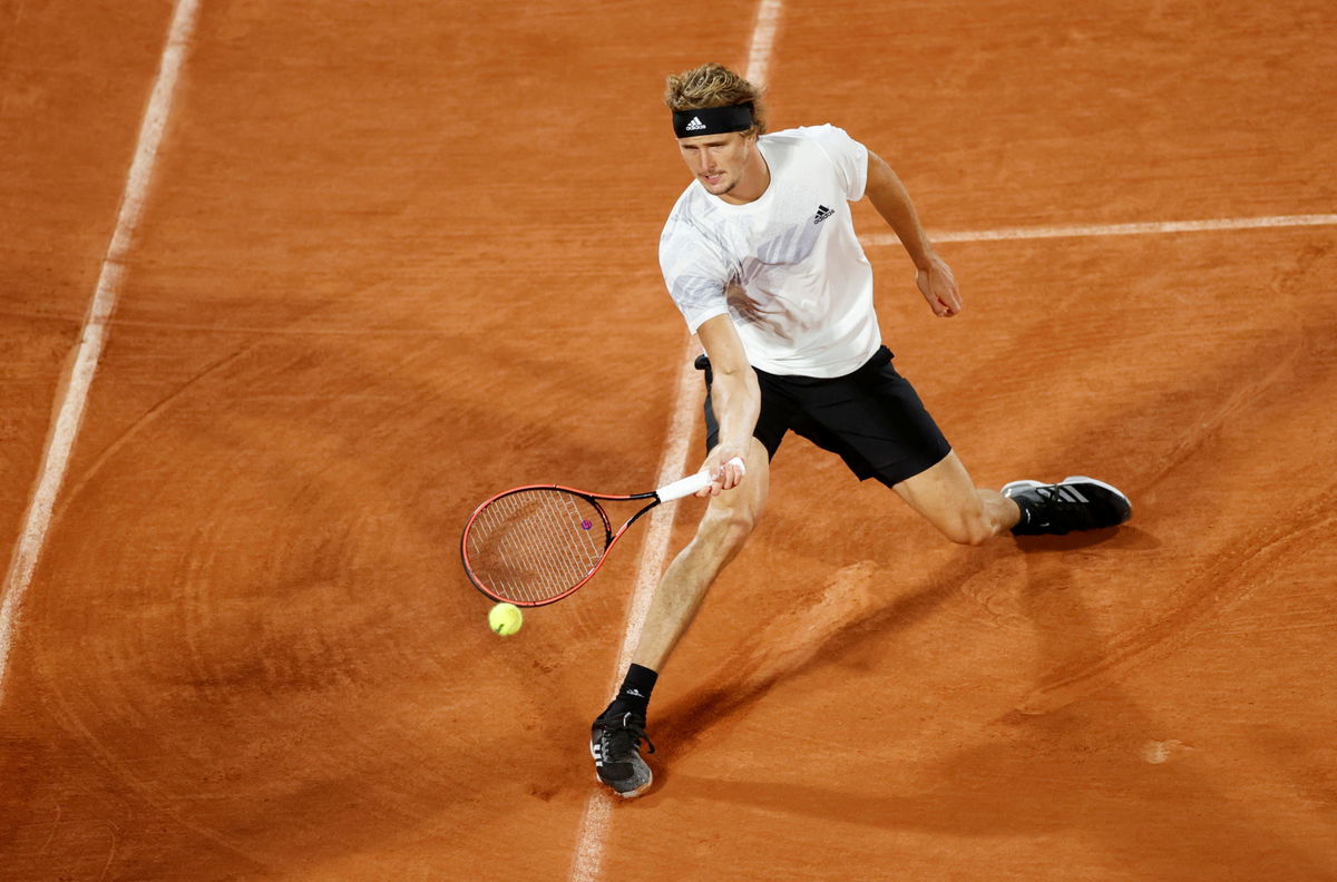 Alexander Zverev in action in the French Open 2020