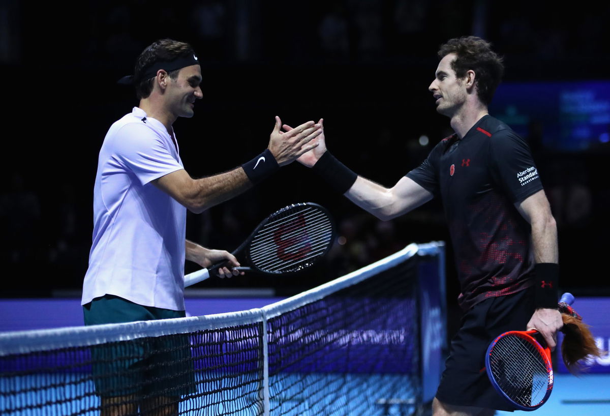 Andy Murray and Roger Federer shake hands