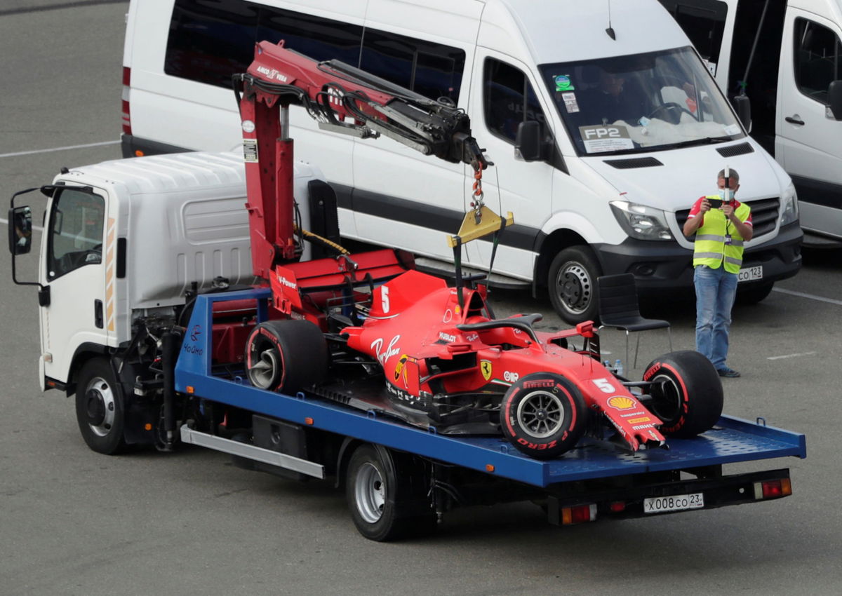 car of Ferrari's Sebastian Vettel