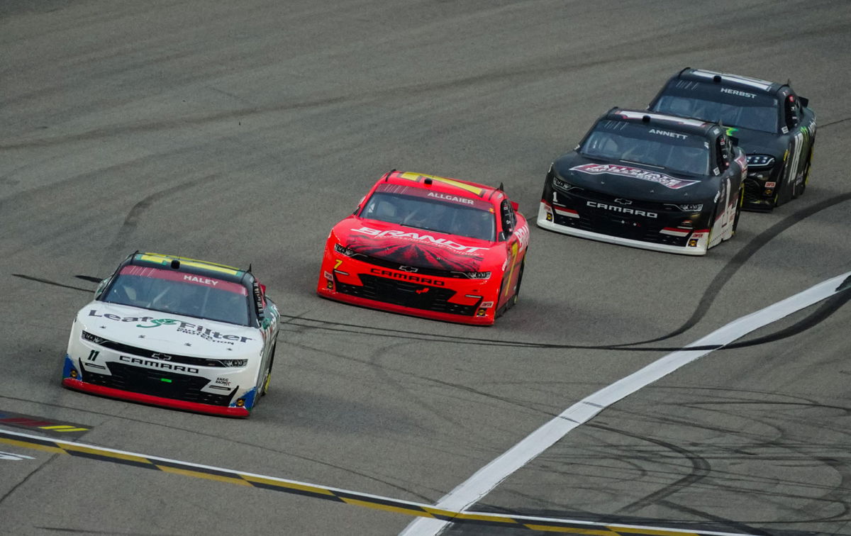 Justin Haley and Justin Allgaier in action in NASCAR Xfinity Series