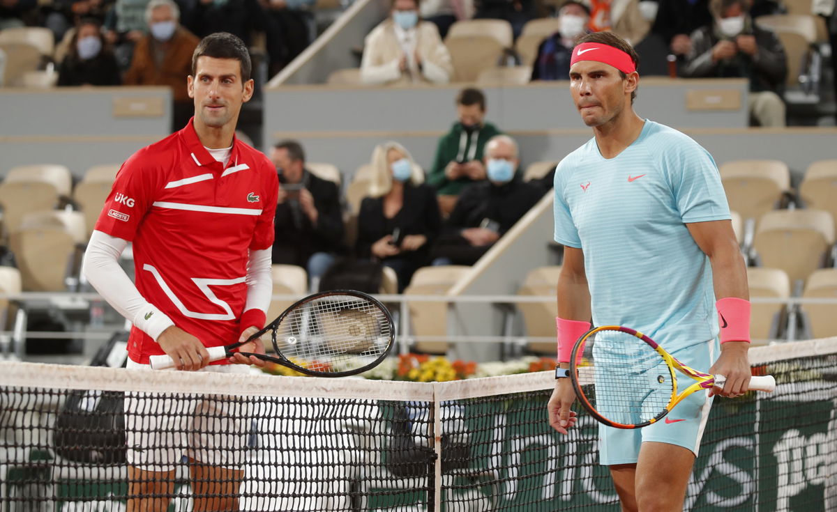 Rafael Nadal and Novak Djokovic at French Open 2020