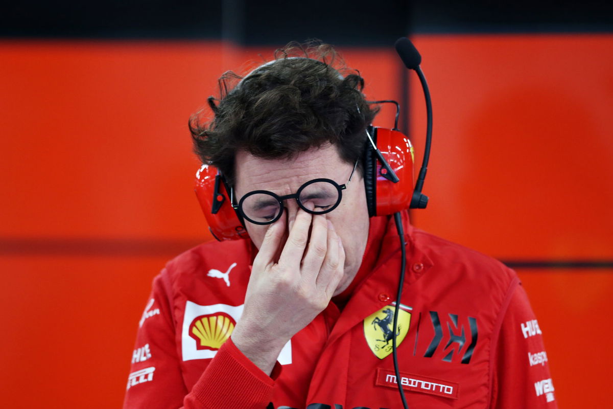 Le Patron De Ferrari, Mattia Binotto, Lors Des Essais Hivernaux De Barcelone En 2019