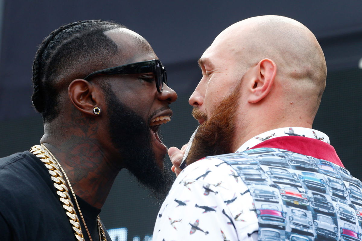 Deontay Wilder Yelling at Tyson Fury