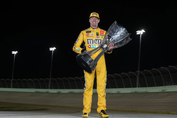 Kyle Busch with his trophy