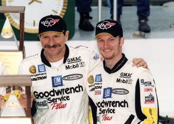 Dale Earnhardt, Sr. Poses With Dale Earnhardt, Jr.