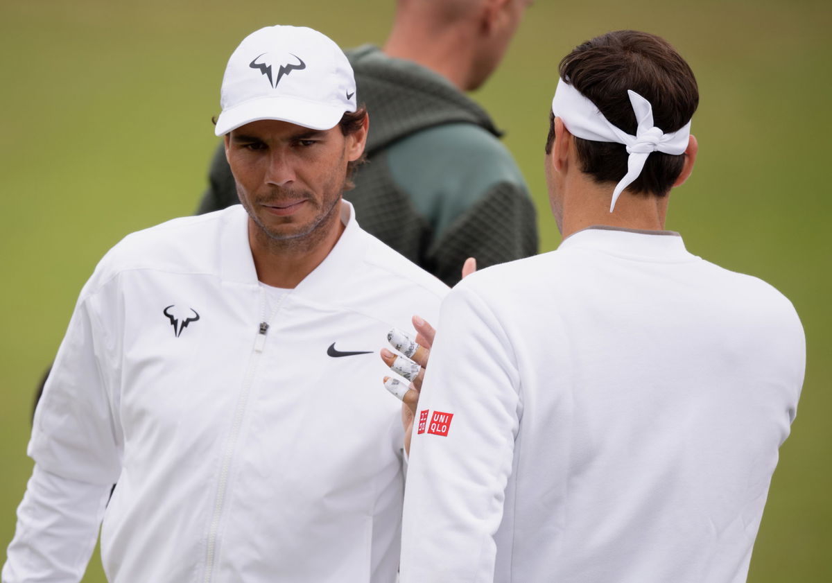 Rafael Nadal with Roger Federer