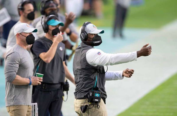 Miami Dolphins head coach Brian Flores at Hard Rock Stadium in Miami Gardens, November 15, 2020.