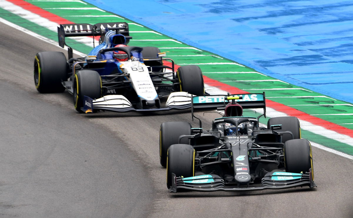 George Russell and Valtteri Bottas at Emilia Romagna Grand Prix