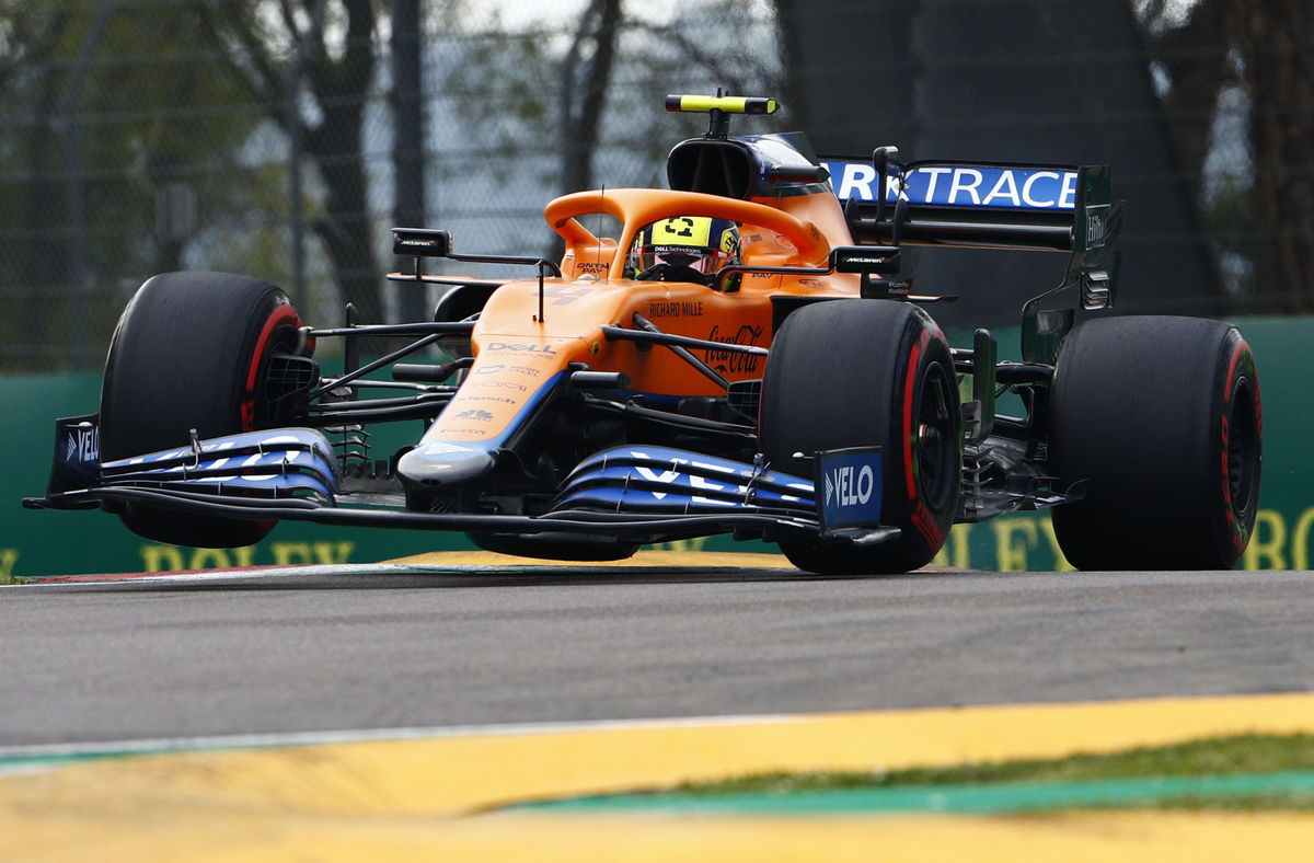 Lando Norris of McLaren in action during the Imola race