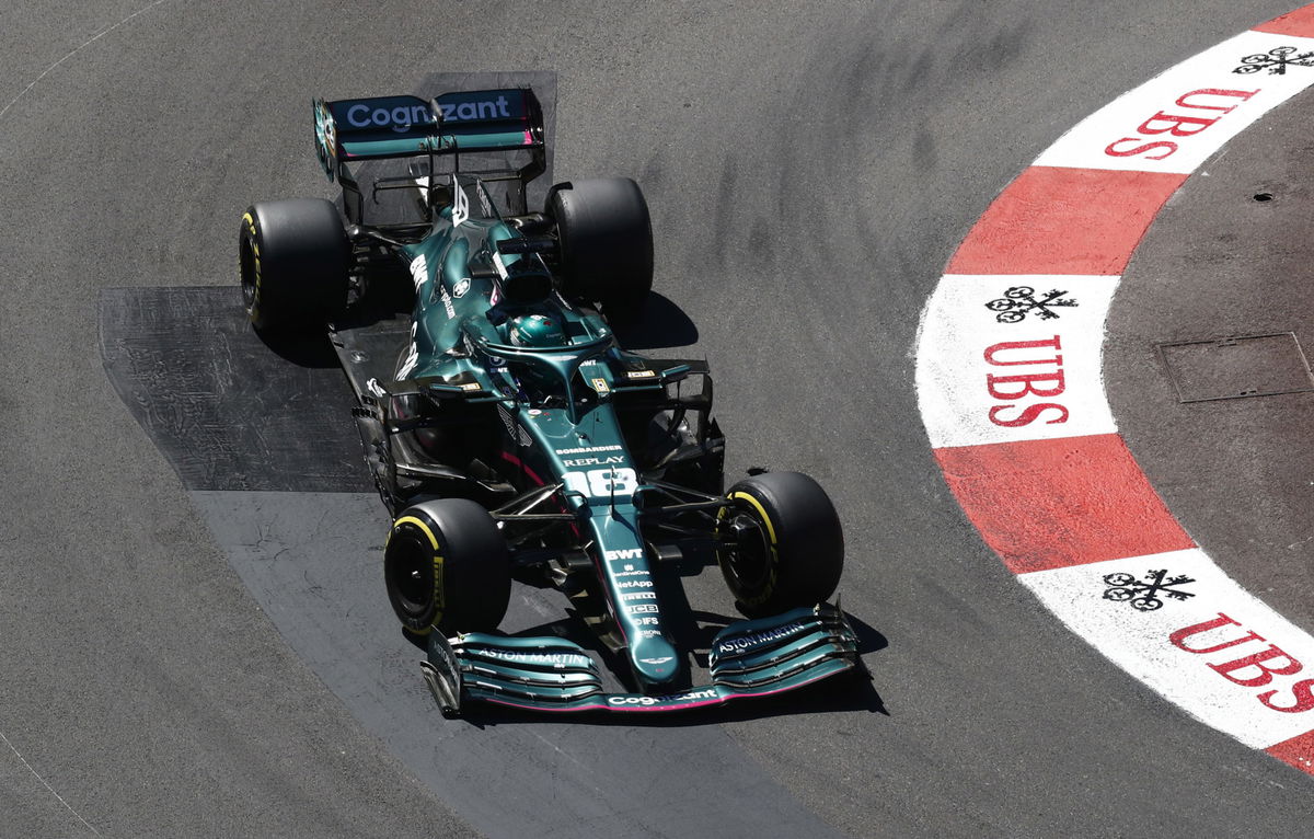 Lance Stroll during practice for the 2021 Monaco Grand Prix