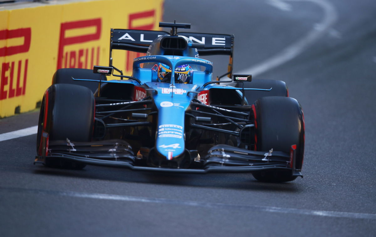 Fernando Alonso in action at the Azerbaijan GP