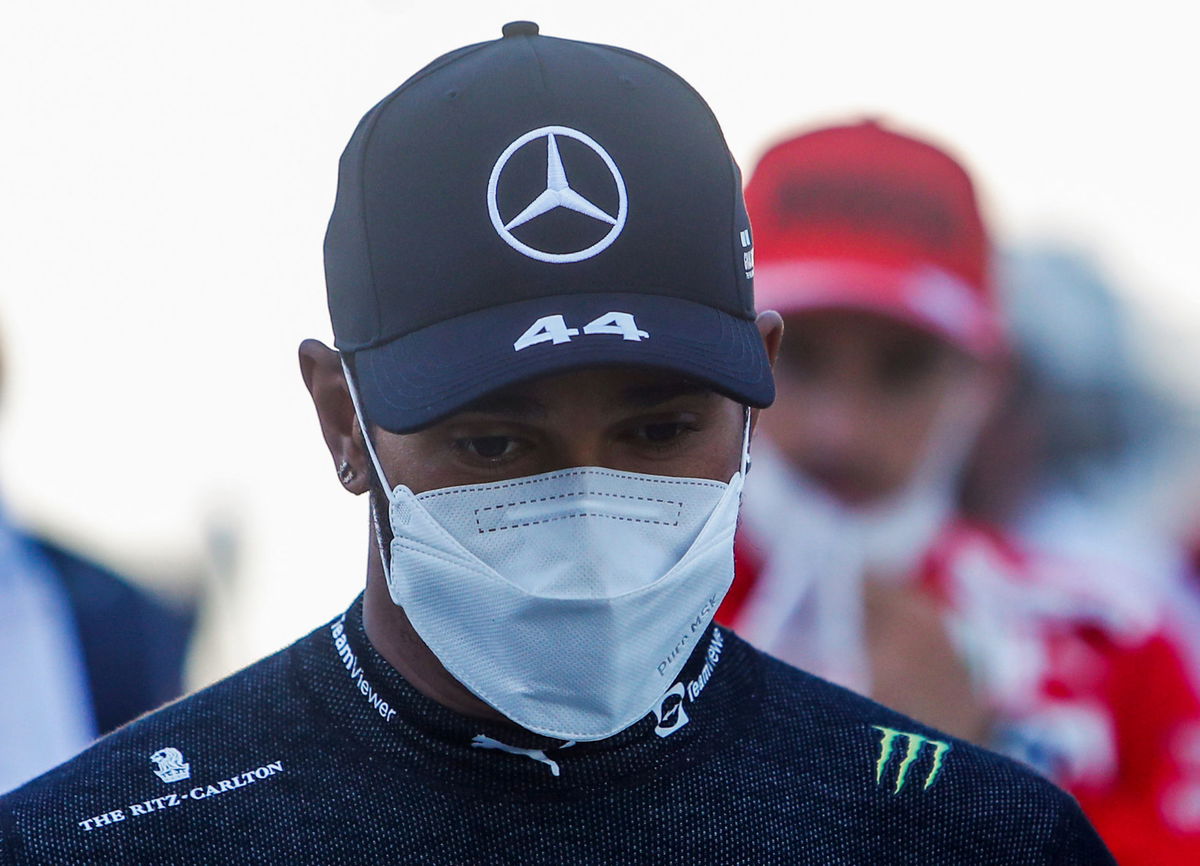 Lewis Hamilton following the qualifying session at the Azerbaijan Grand Prix