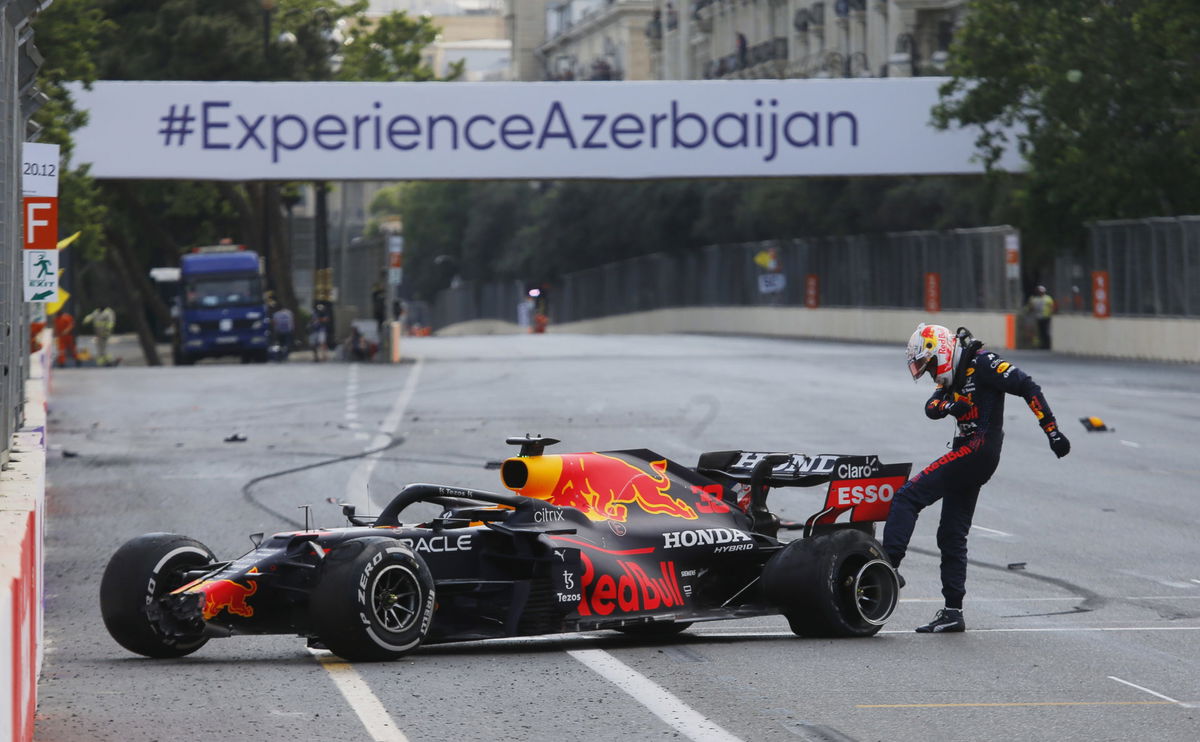 Max Verstappen crashes out at Azerbaijan GP in Baku