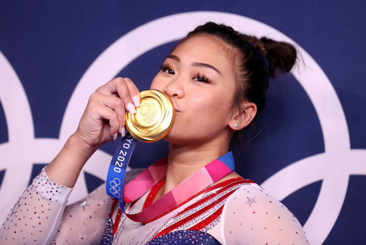 Sunisa Lee with her gold medal at Tokyo Olympics 2020