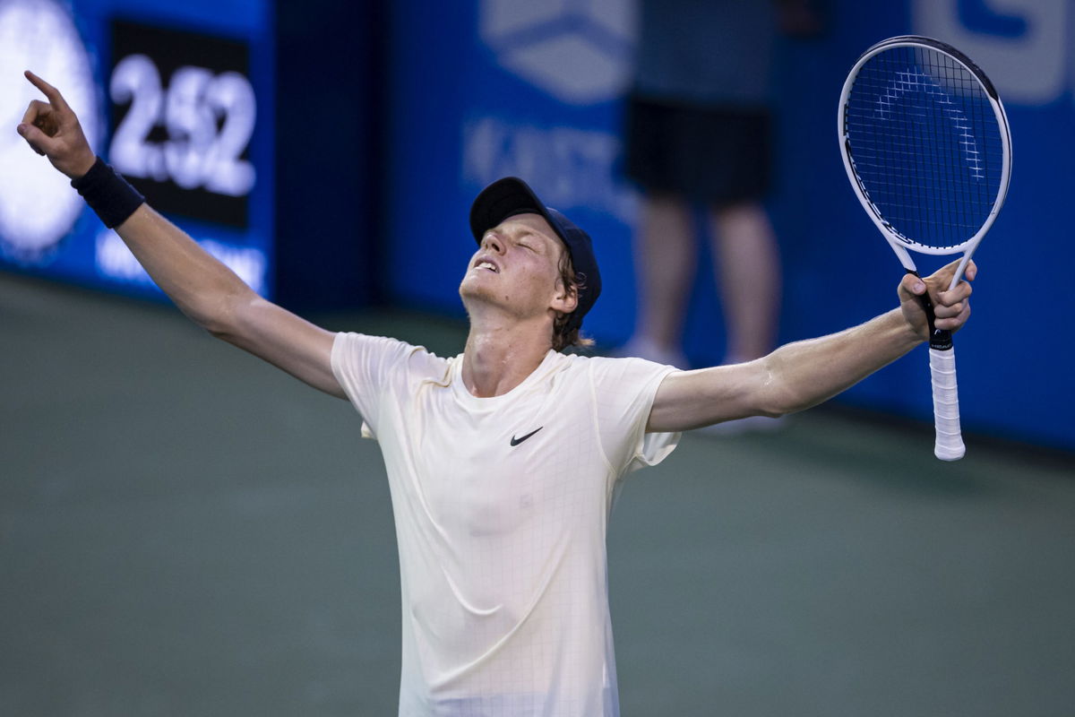 Jannik Sinner cheered on by orange-clad fans during Italian Open