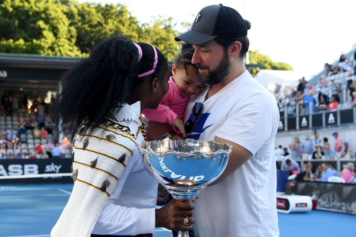 Serena Williams with her family