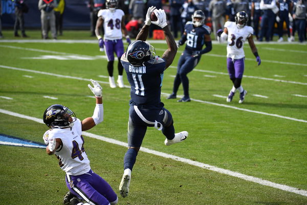 Baltimore Ravens at Tennessee Titans, Wild Card, Playoffs, AFC, Nissan  Stadium, January 10, 2020, Post-Season, Marquise Brown, Hollywood